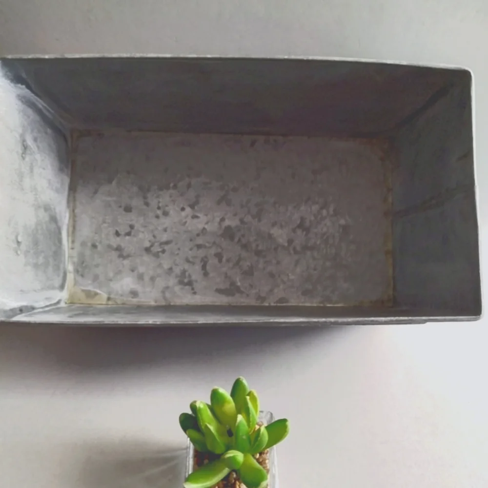 Decorative box galvanized laminate lightweight handles  removable lid new